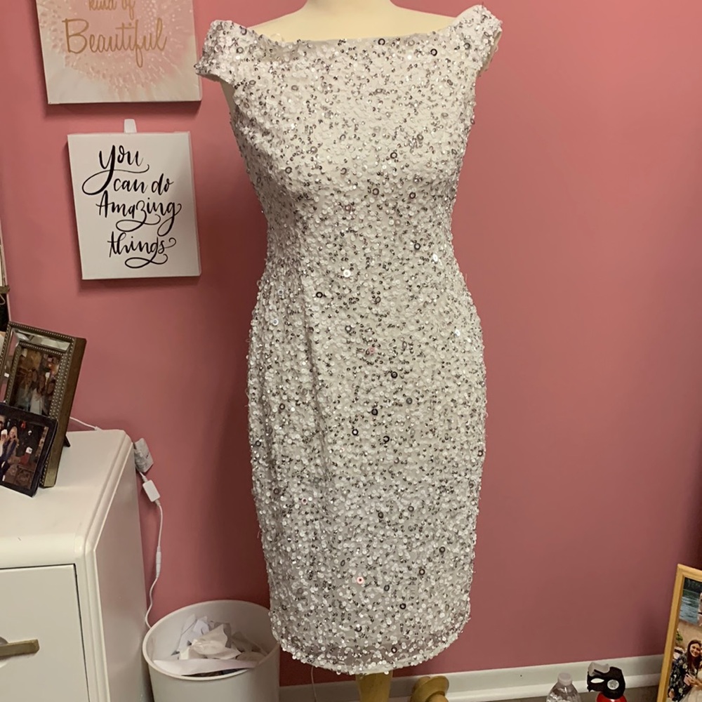 White & silver dress